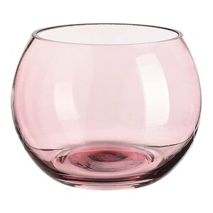 Vase Glas ca. D10xH9cm, rosa