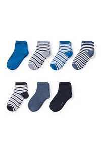 C&A Multipack 7er-Socken-gestreift, Blau, Größe: 24-26