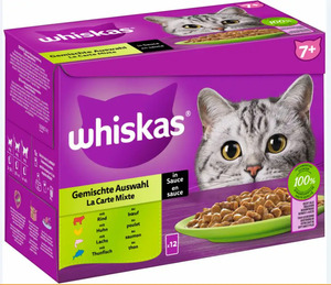 Whiskas Multipack Senior 7+ gemischte Auswahl in Sauce Katzenfutter 12 x 85 g