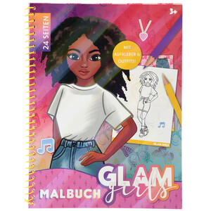 Glam Girls Malbuch mit 24 Seiten GELB / PINK