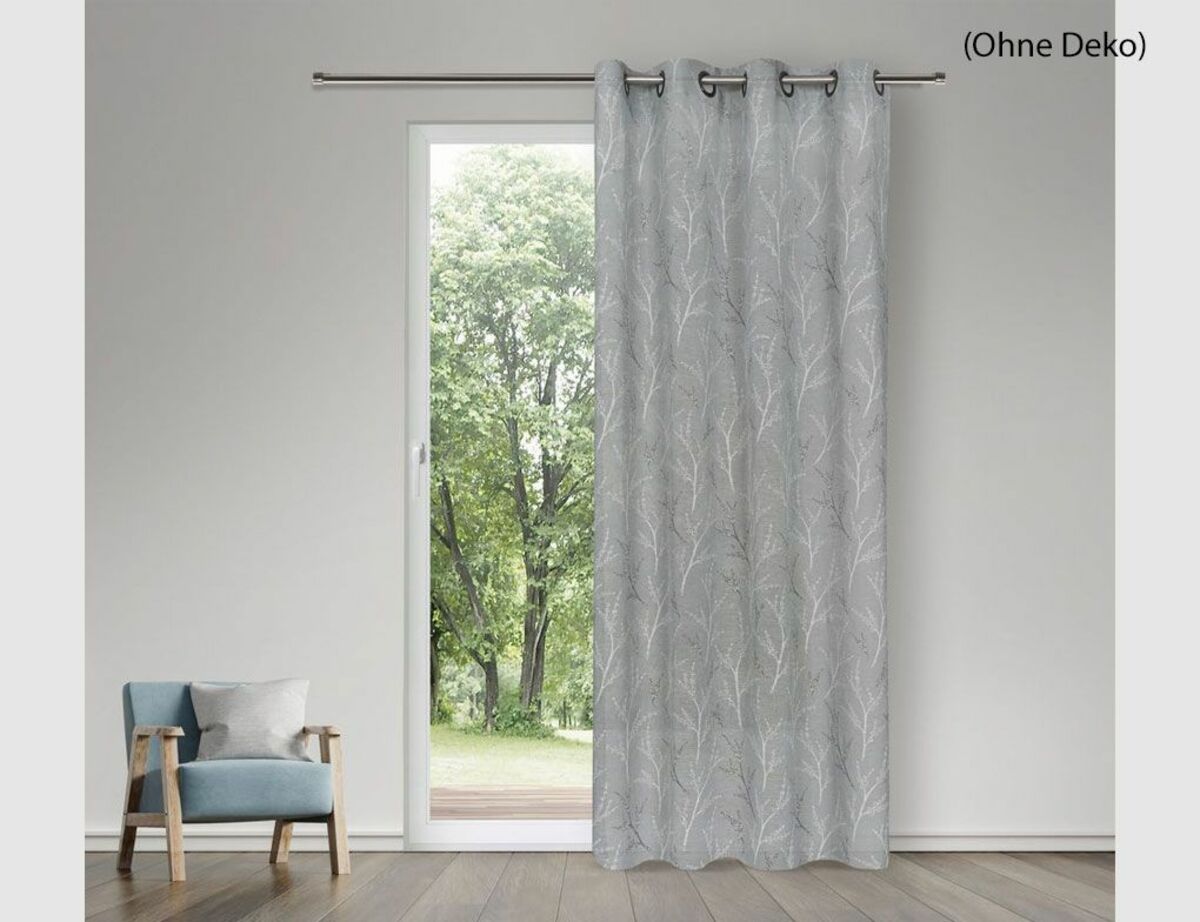 Bild 2 von Ösenschal Lennox Grau, Weiß