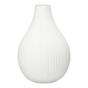 Vase RILLS ca.25,5x37,5cm, weiss