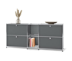 Sideboard Metall »CN3« mit 4 Klappenfächern, grau