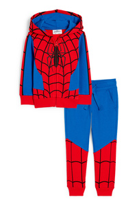 C&A Spider-Man-Set-Sweatjacke mit Kapuze und Jogginghose, Rot, Größe: 98