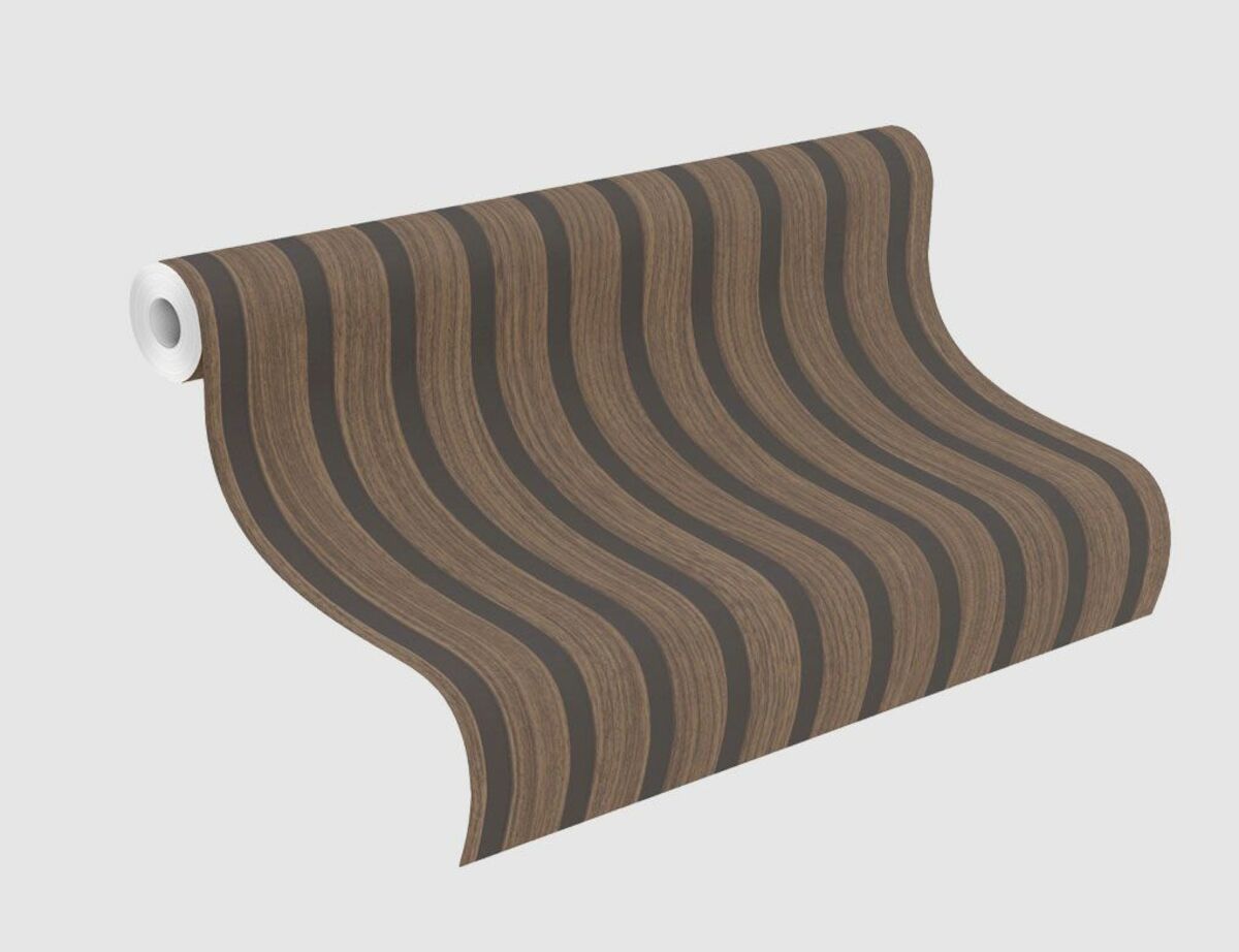 Bild 2 von Papiertapete Holz Braun