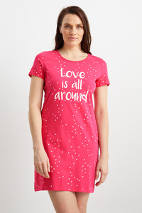 C&A Nachthemd-gemustert, Pink, Größe: S