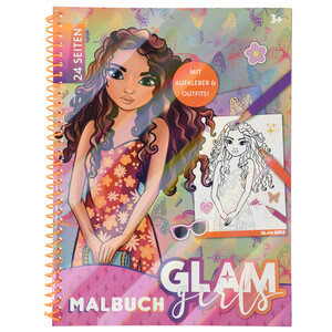 Glam Girls Malbuch mit 24 Seiten ORANGE / GRÜN