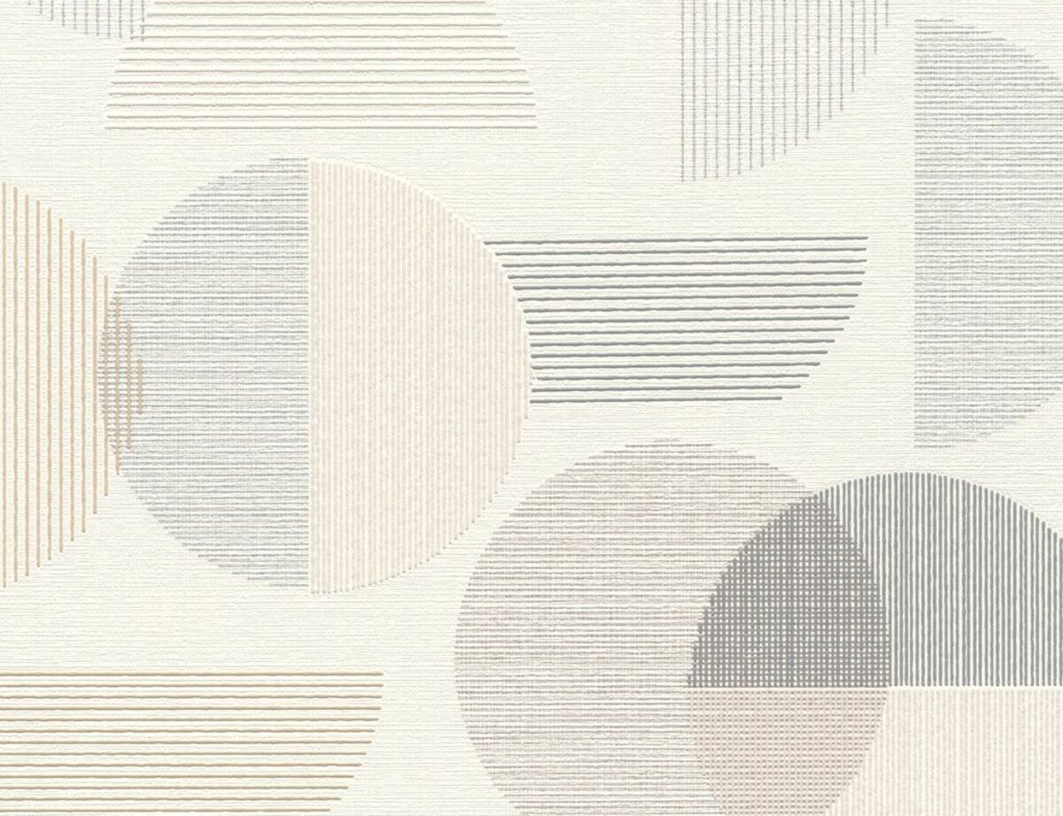 Bild 1 von Vliestapete Kreise Grau, Beige
