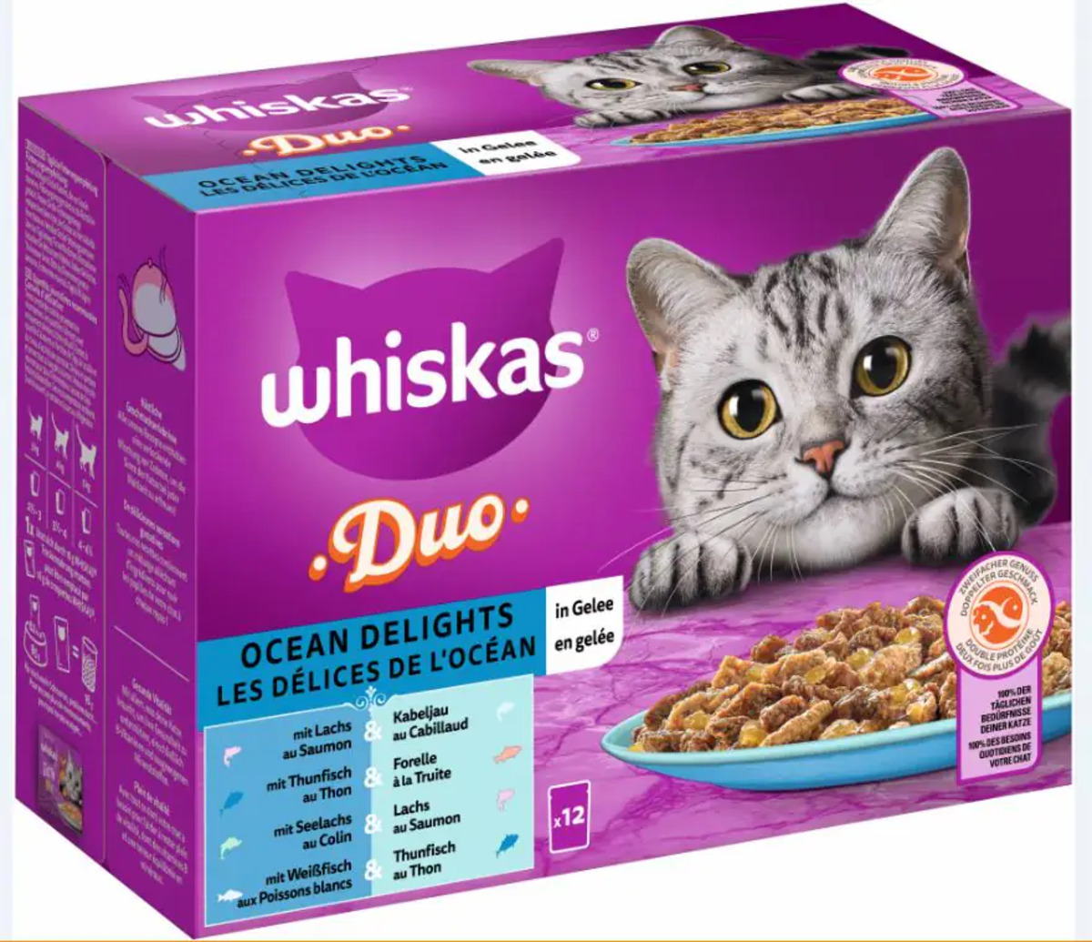 Bild 1 von Whiskas Multipack Duo Ocean Delight in Gelee Katzenfutter 12 x 85 g