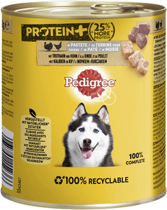 Pedigree Adult Protein+ Pastete mit Truthahn & Huhn Hundefutter 800g