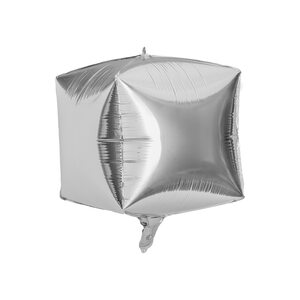 Folienballon Cube, H:30cm, silber
