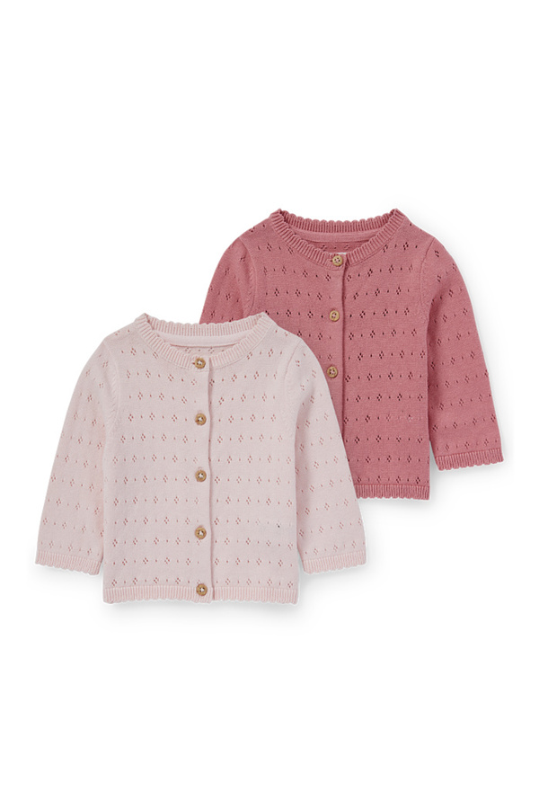 Bild 1 von C&A Multipack 2er-Baby-Strickjacke, Rosa, Größe: 50