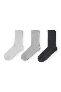 C&A Multipack 3er-Socken-Komfortbund, Grau, Größe: 35-38