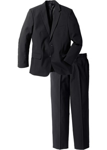 Anzug aus recyceltem Polyester (2-tlg. Set): Sakko und Hose, 98, Schwarz