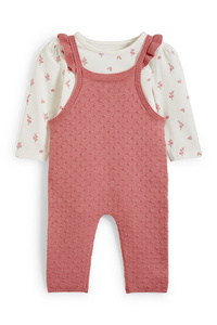 C&A Baby-Outfit-2 teilig-geblümt, Pink, Größe: 50
