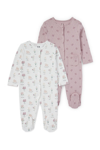 C&A Multipack 2er-Baby-Schlafanzug-geblümt, Rosa, Größe: 62