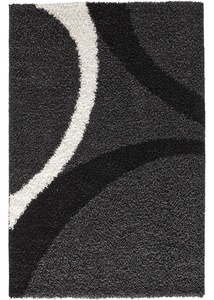 Hochflor Teppich mit modernem Muster, 5 (160/230 cm), Grau