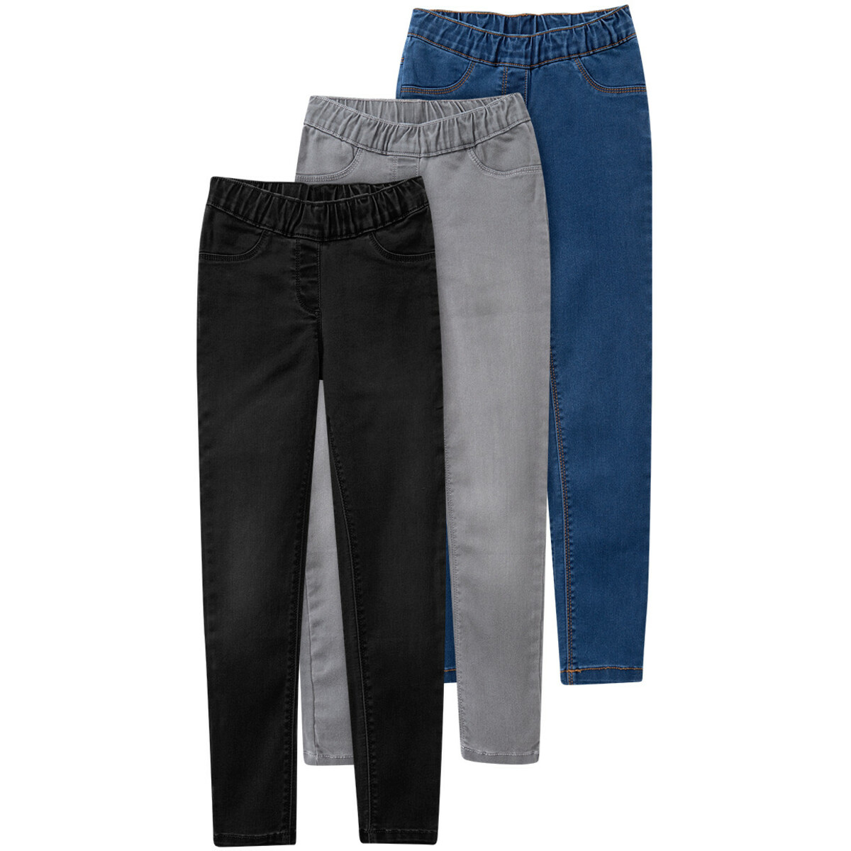 Bild 1 von 3 Mädchen Jeggings im Set SCHWARZ / DUNKELBLAU / HELLGRAU