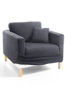 Husse mit Crincle Design, 1 (Sessel mit Armlehnen 80-100 cm), Grau