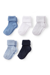 C&A Multipack 5er-Baby-Anti-Rutsch-Socken, Blau, Größe: 15-17
