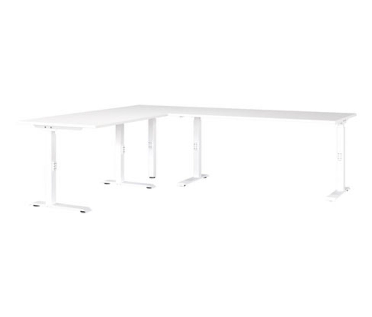 Bild 1 von Eckschreibtisch, höheneinstellbar »Kopenhagen«, weiß