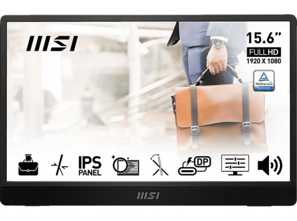 Bild 1 von MSI PRO MP161DE E2 15,6 Zoll Full-HD tragbarer Monitor (4 ms Reaktionszeit, 60 Hz)