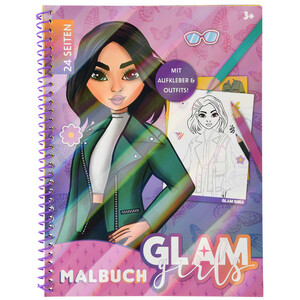 Glam Girls Malbuch mit 24 Seiten LILA / PINK