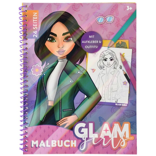 Bild 1 von Glam Girls Malbuch mit 24 Seiten LILA / PINK