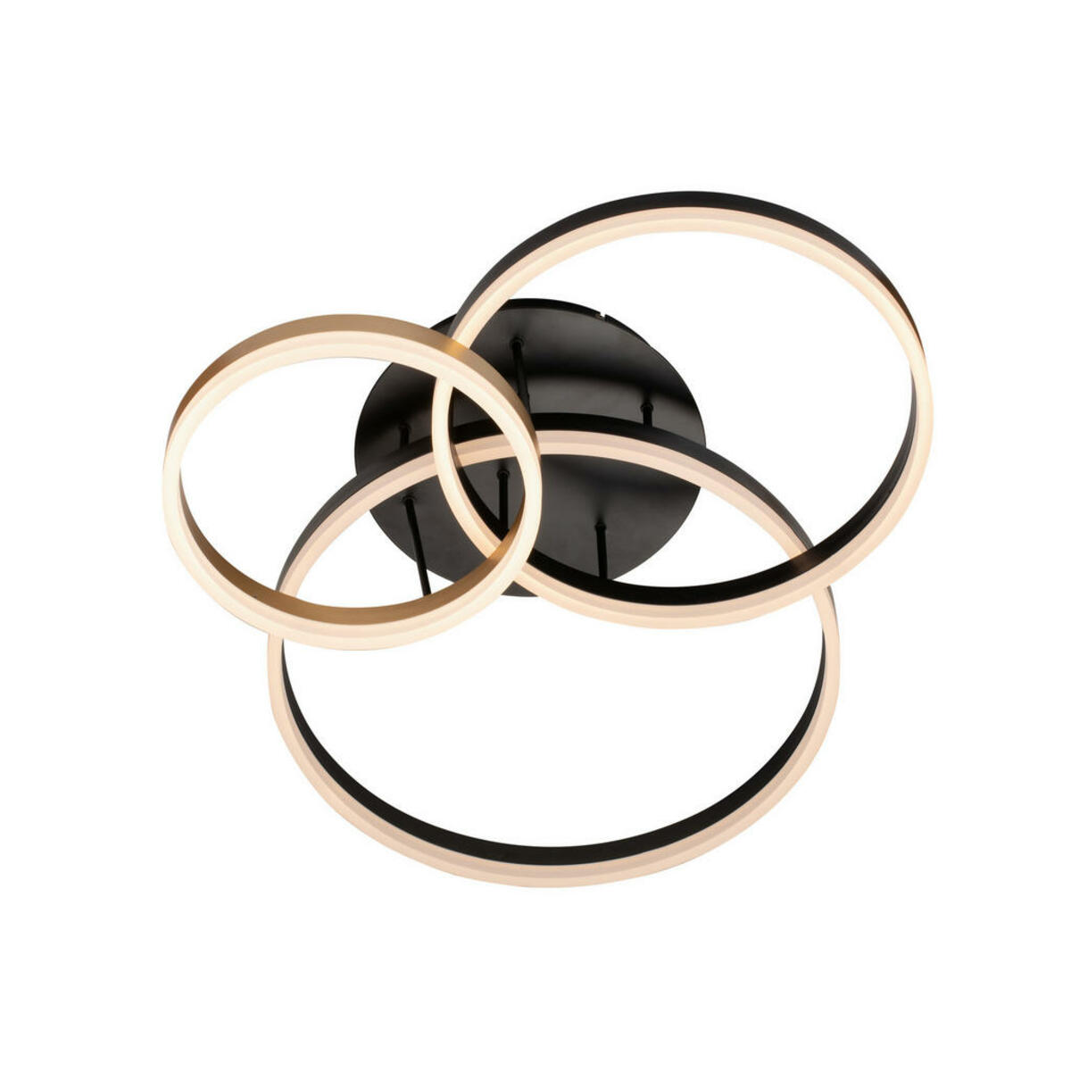 Bild 1 von Ambiente Led-Deckenleuchte, Schwarz, Gold, Metall, Kunststoff, Uni,Uni, rund,rund, 62x21 cm, RoHS, Europäischer Sicherheitsstandard, Lampen & Leuchten, Innenbeleuchtung, Deckenleuchten