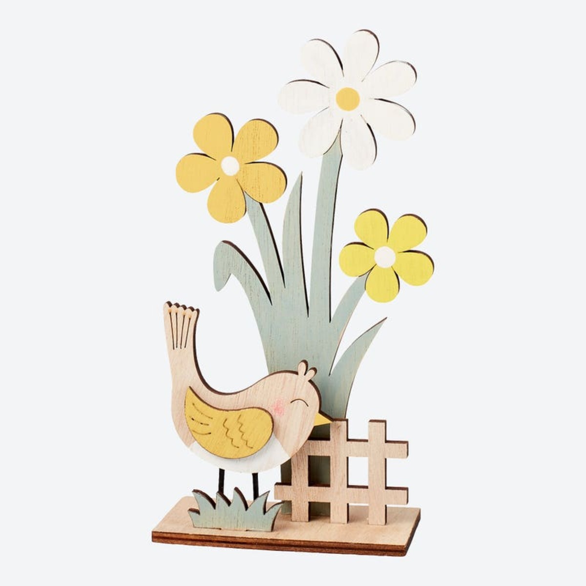 Bild 1 von Deko-Blume aus Holz mit Vogel, ca. 11x5x18cm