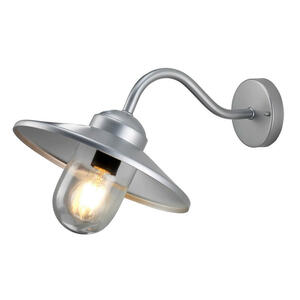 Elstead Lighting AUßENWANDLEUCHTE Elstead Klampenborg, Silber, Metall, Glas, 25.5x42 cm, Grüner Punkt, RoHS, Lampen & Leuchten, Leuchtenserien