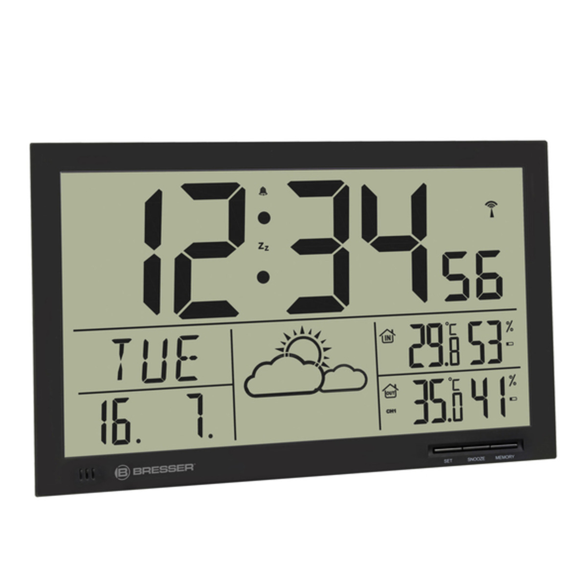 Bild 1 von LCD-Wetter-Wanduhr MyTime Jumbo, schwarz