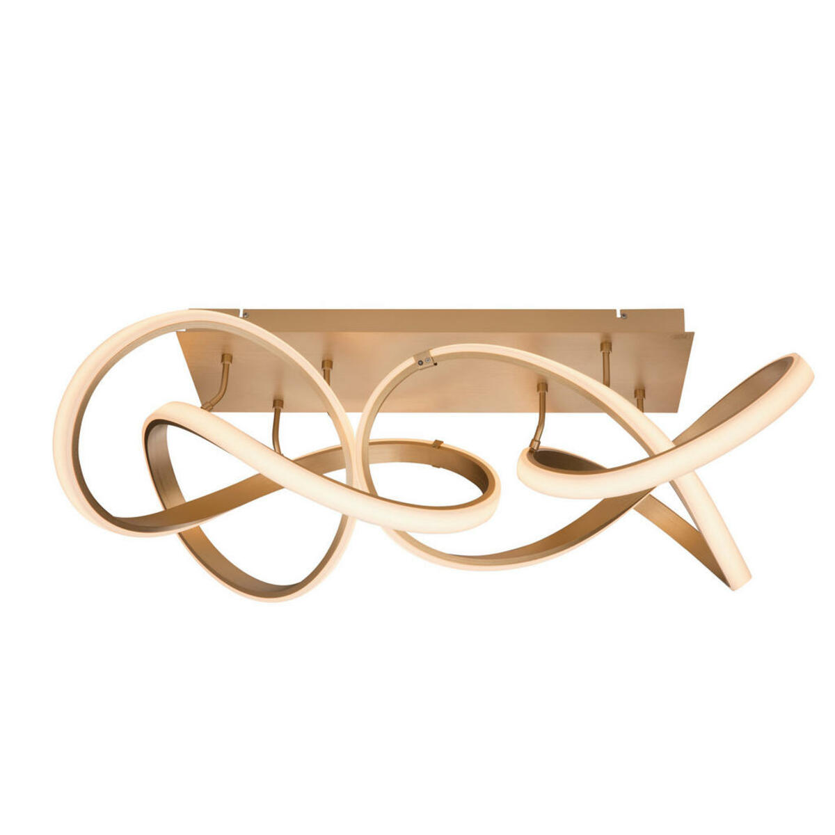 Bild 1 von Ambiente Led-Deckenleuchte, Gold, Metall, Kunststoff, Uni,Uni, länglich,länglich, 89x53x32 cm, RoHS, Europäischer Sicherheitsstandard, Lampen & Leuchten, Innenbeleuchtung, Deckenleuchten