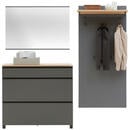 Bild 1 von Dieter Knoll Garderobe, Anthrazit, Grau, Eiche, Holz, Metall, 3-teilig, Balkeneiche, furniert, 205x195x31 cm, Garderobe, Garderoben-Sets