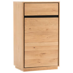 Schuhschrank, Eiche Bianco, Holz, Asteiche, furniert, massiv, 1 Fächer, 1 Schubladen, 61x104x40 cm, Typenauswahl, stehend, Garderobe, Schuhaufbewahrung, Schuhschränke