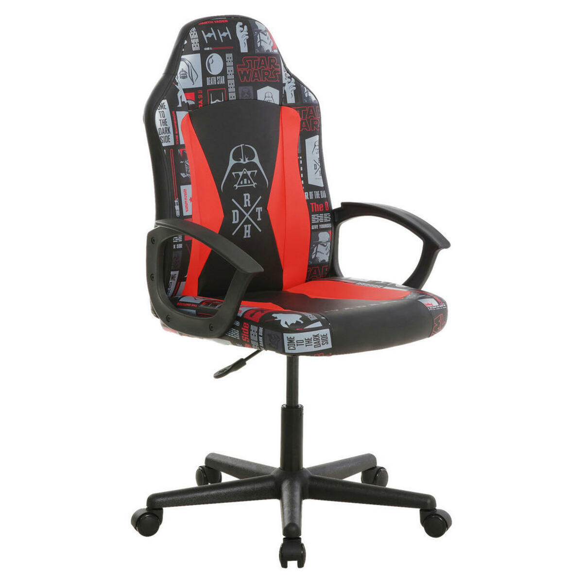 Bild 1 von Star Wars Gamingstuhl Star Wars, Rot, Schwarz, Kunststoff, Textil, Graphik, Drehkreuz, 60x98.5-108x63.6 cm, inklusive Armlehnen, Typenauswahl, Kinder- & Jugendzimmer, Jugendmöbel, Gamingstühle
