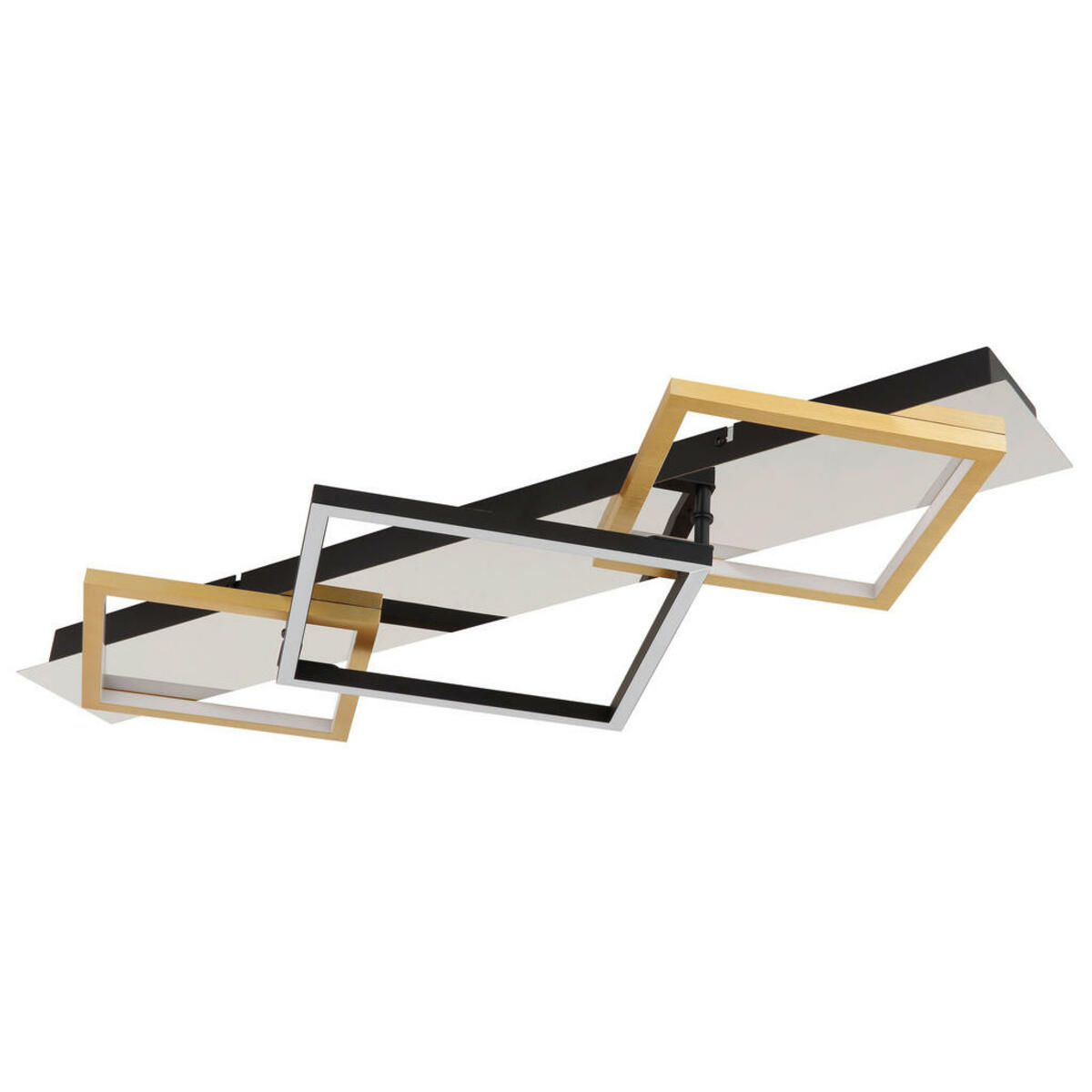 Bild 1 von Globo Led-Deckenleuchte, Opal, Schwarz, Gold, Metall, Kunststoff, F, 35.5x7 cm, Lampen & Leuchten, Leuchtenserien