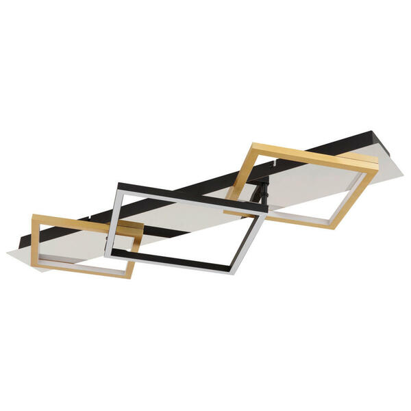 Bild 1 von Globo Led-Deckenleuchte, Opal, Schwarz, Gold, Metall, Kunststoff, F, 35.5x7 cm, Lampen & Leuchten, Leuchtenserien