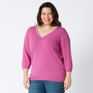 Damen-Pullover mit Kontrast-Einsatz, große Größen