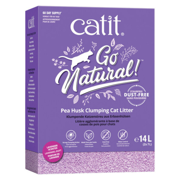 Bild 1 von Katzen-Erbsenstreu Go Natural, 2 x 2,8 kg, Lavendel