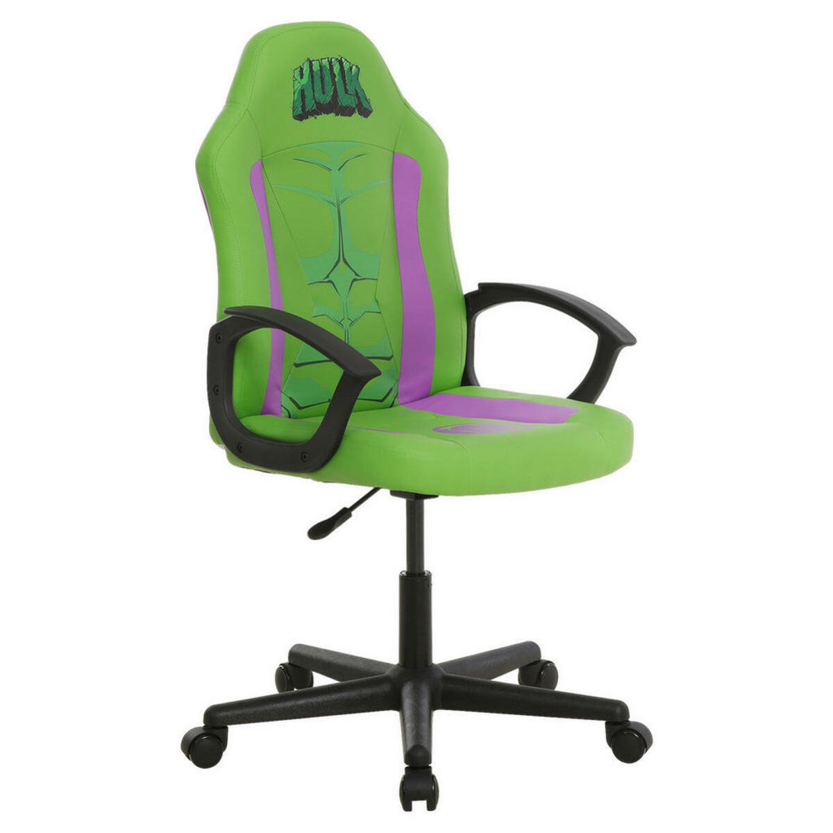 Bild 1 von Marvel Gamingstuhl Marvel, Grün, Lila, Schwarz, Kunststoff, Textil, Graphik, Drehkreuz, 60x98.5-108x63.6 cm, inklusive Armlehnen, Typenauswahl, Kinder- & Jugendzimmer, Jugendmöbel, Gamingstühle