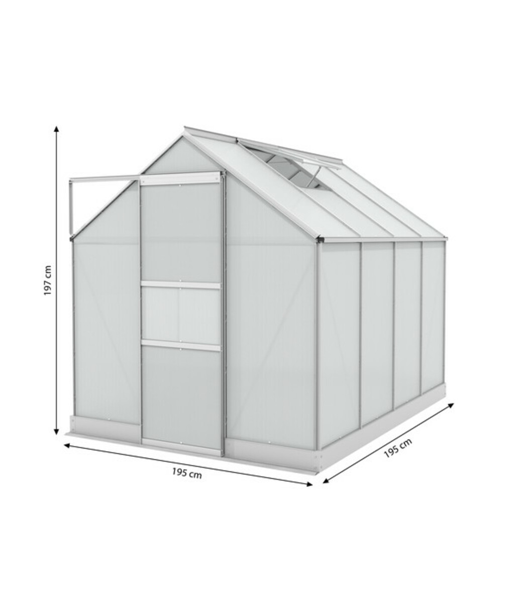 Bild 3 von Vitavia Gewächshaus Pontos 5000 HKP, inkl. Stahlfundamentrahmen, ca. B195/H197/T195 cm