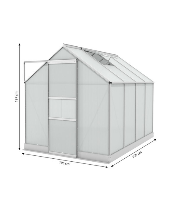 Bild 3 von Vitavia Gewächshaus Pontos 5000 HKP, inkl. Stahlfundamentrahmen, ca. B195/H197/T195 cm