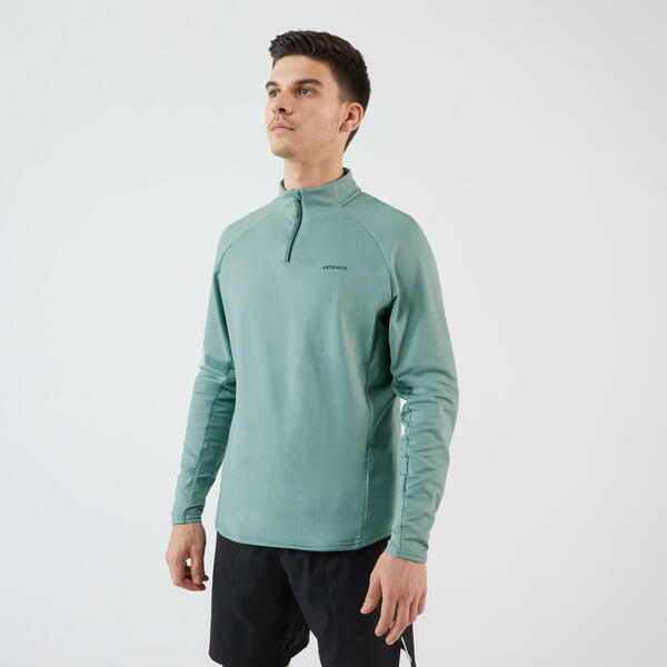 Bild 1 von Herren Langarmshirt Tennis - Thermic 1/2 Zip graugrün Grün