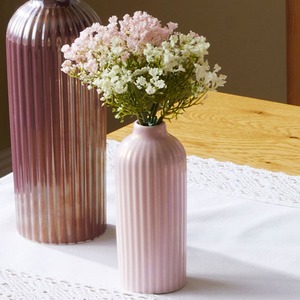 Vase mit Rillen, ca. 6x6x15cm