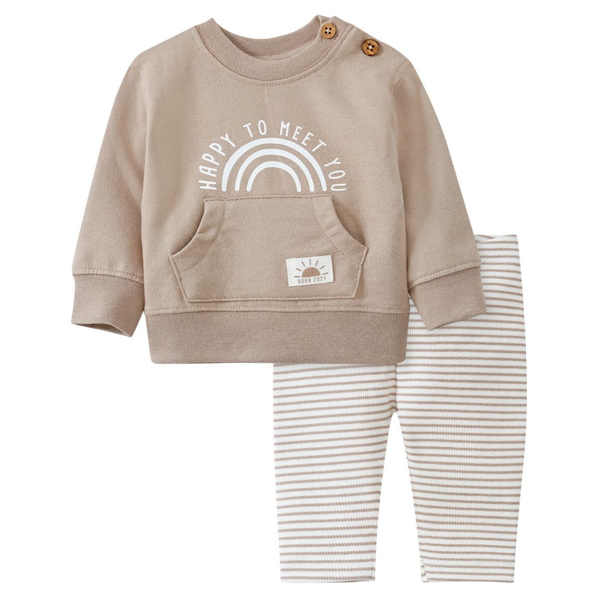 Bild 1 von Newborn Sweatshirt und Hose Born 2024 BEIGE / CREMEWEISS