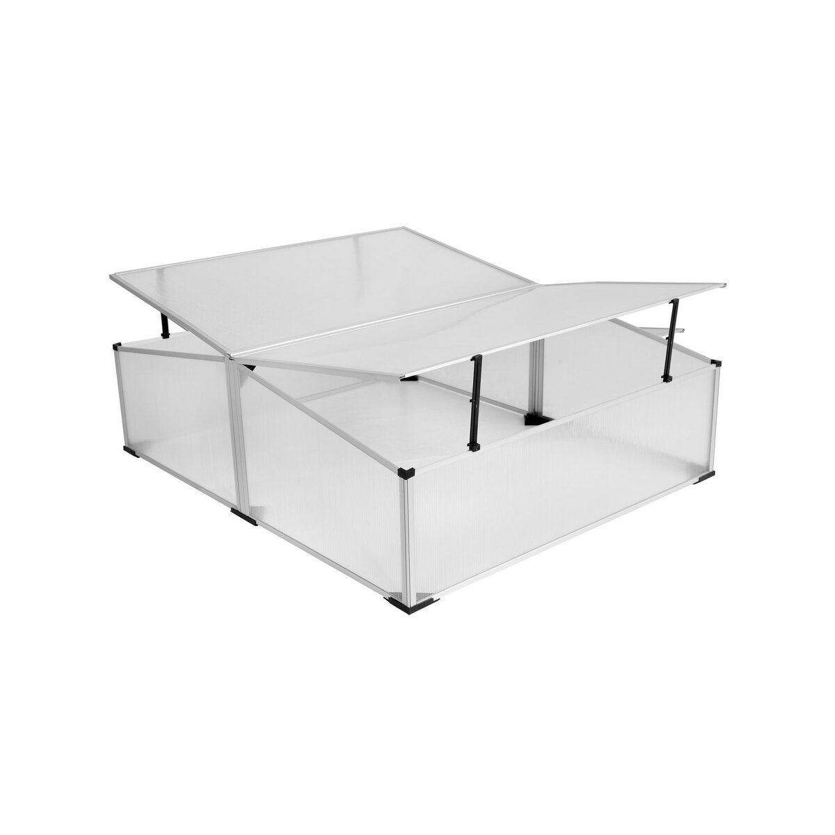 Bild 1 von LEX Frühbeet mit Doppeldach Aluminium-Rahmen PC-Scheiben  ca.120x100x40/30cm