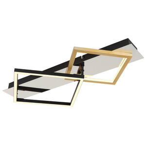 Globo Led-Deckenleuchte, Opal, Schwarz, Gold, Metall, Kunststoff, 35.5x7 cm, Lampen & Leuchten, Leuchtenserien