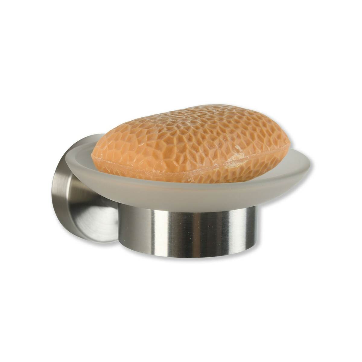 Bild 1 von Seifenschale ohne Bohren Edelstahl Silber matt gebürstet Glas Seifenhalter Wand