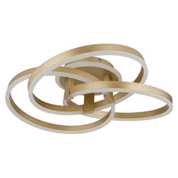 Bild 1 von Globo Led-Deckenleuchte, Opal, Gold, Metall, Kunststoff, 57.5x20 cm, 3-fach schaltbar, Farben fixierbar, Farbtemperaturwechsler, Lampen & Leuchten, Leuchtenserien